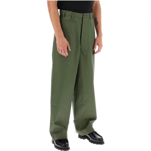 Oversized Baumwollhose mit Verstellbarem Geradem Schnitt , Herren, Größe: XS - Kenzo - Modalova