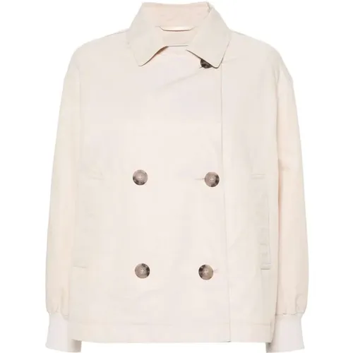 Bead Embellished Trench Jacket , female, Sizes: M, XS, S, 2XS - PESERICO - Modalova