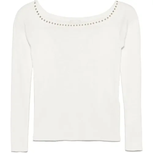 Knitted Sweater with Gold Details , female, Sizes: M, S - Liu Jo - Modalova