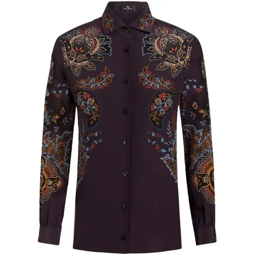 Floral Paisley Print Silk Shirt , female, Sizes: XL, M - ETRO - Modalova