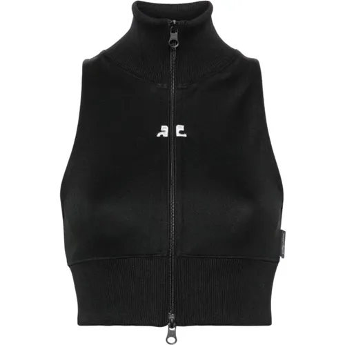 Turtlenecks,Ärmellose Tracktop Zip Weste - Courrèges - Modalova