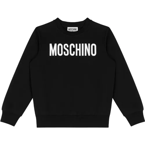 Schwarzer Rundhalsausschnitt Pullover,Sugar Rose Halskette - Moschino - Modalova