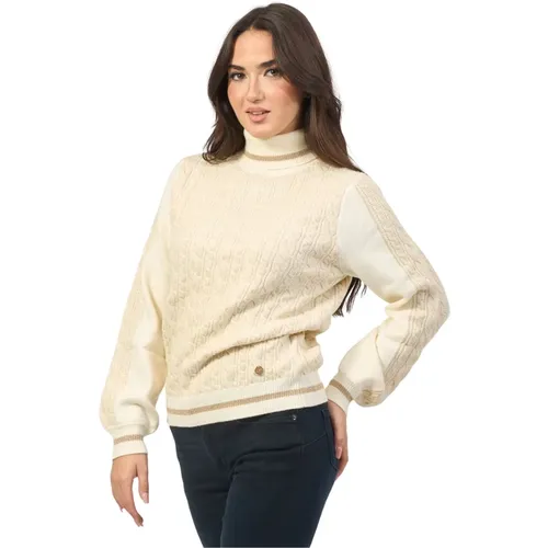 Ivory Pullover mit Bestickten Strickereien - YES ZEE - Modalova