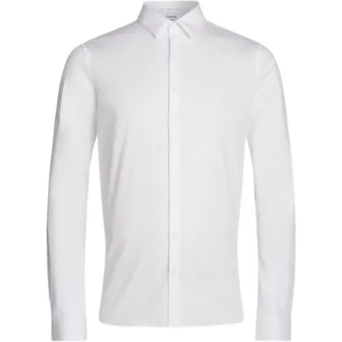 Weißes Popeline-Shirt mit weichem Griff , Herren, Größe: 2XL - Calvin Klein - Modalova