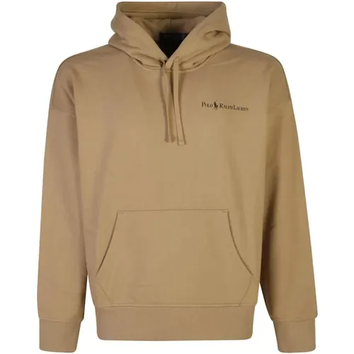 Braunes Hoodie mit Logodruck , Herren, Größe: XL - Polo Ralph Lauren - Modalova