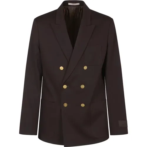 Ebony Cotton Blazer Jacket , male, Sizes: M - Valentino - Modalova