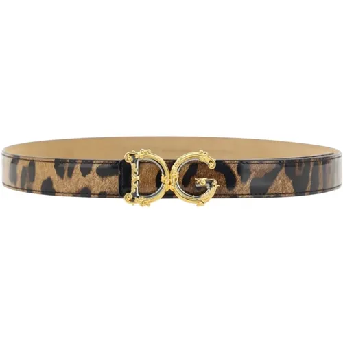 Leopard Print Belts , female, Sizes: 80 CM, 75 CM - Dolce & Gabbana - Modalova