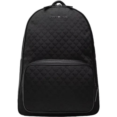 Stylish Logo Backpack with Zip Closure , male, Sizes: ONE SIZE - Emporio Armani - Modalova