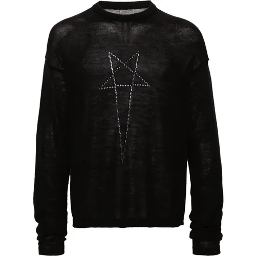 Casual Langarm Schwarz Woll T-Shirt - Rick Owens - Modalova