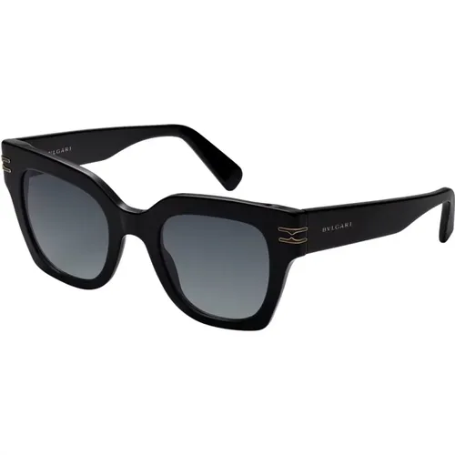 Square Acetate Sunglasses with Iconic Decor , female, Sizes: 49 MM - Bvlgari - Modalova