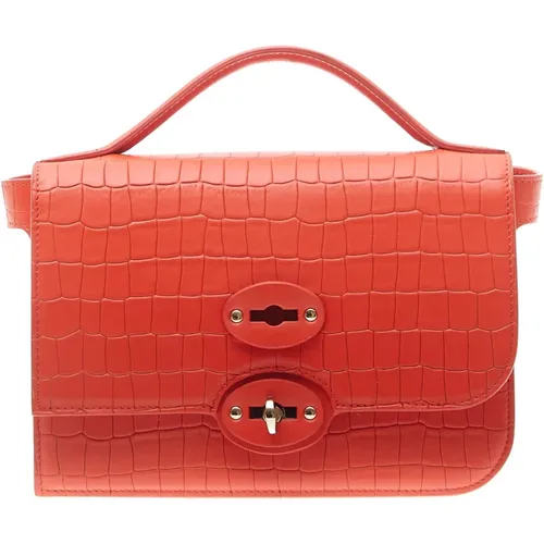 EllaCayman Red Medusa Print Handbag , female, Sizes: ONE SIZE - Zanellato - Modalova