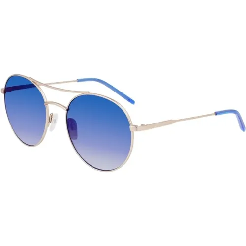 Goldene Metallsonnenbrille für Frauen - DKNY - Modalova