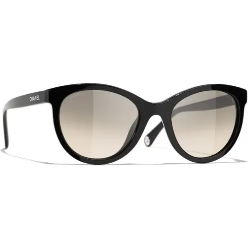 Ikonoische Sonnenbrille mit grauen Verlaufsgläsern , unisex, Größe: 52 MM - Chanel - Modalova