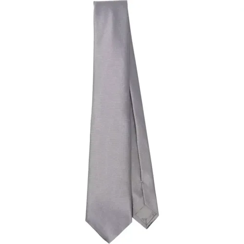 Graues Gewebtes Jacquard Krawatte , Herren, Größe: ONE Size - Emporio Armani - Modalova