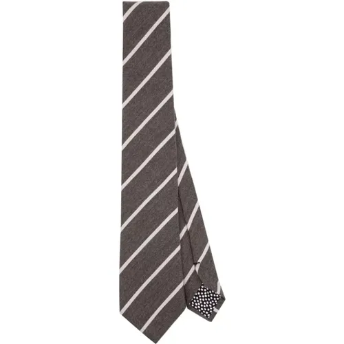 Taupe Stripe Men's Tie , male, Sizes: ONE SIZE - PS By Paul Smith - Modalova