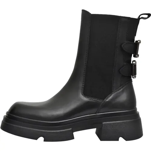 Schwarze Bikerstiefel für Frauen - Emanuelle Vee - Modalova