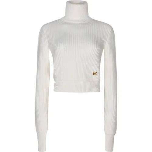 Einfarbiger Logo Rollkragenpullover - Dolce & Gabbana - Modalova