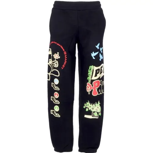 Schwarze Peace And Power Sweatpants , Herren, Größe: XL - MARKET - Modalova