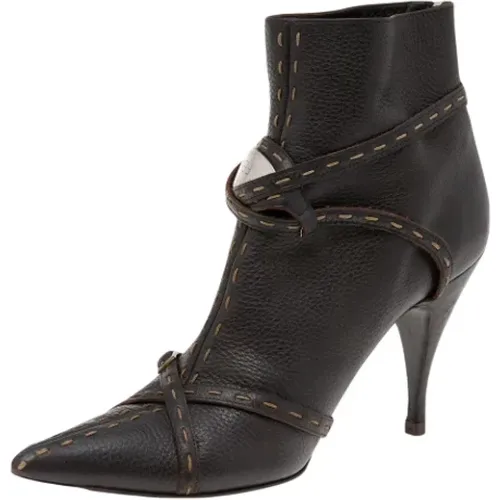 Pre-owned Leather boots , female, Sizes: 6 1/2 UK - Fendi Vintage - Modalova