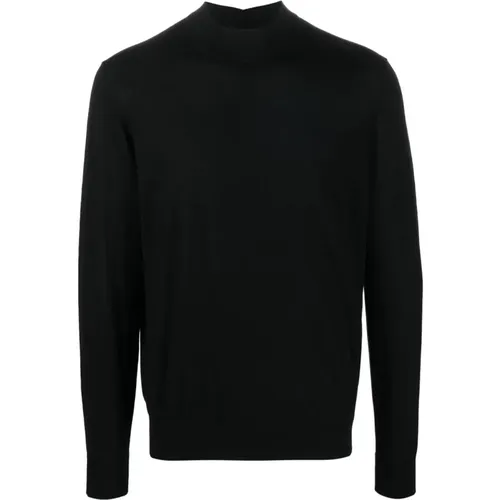 Eleganter Schwarzer Herren Sweatshirt,Eleganter Blauer Wollpullover - Giorgio Armani - Modalova