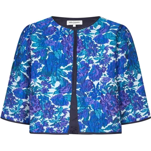 Flower Print Short Jacket , female, Sizes: 2XL, XL, S, L, M - Lollys Laundry - Modalova