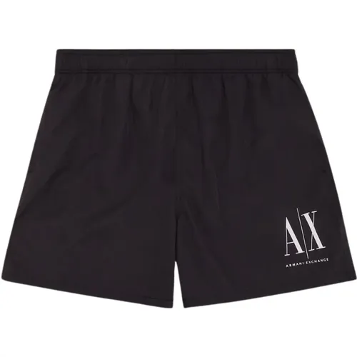 Men's Beach Boxer Shorts , male, Sizes: L, S, 2XL, M, XL - Armani Exchange - Modalova