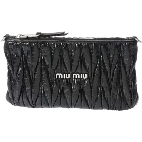 Pre-owned Leather clutches , female, Sizes: ONE SIZE - Miu Miu Pre-owned - Modalova