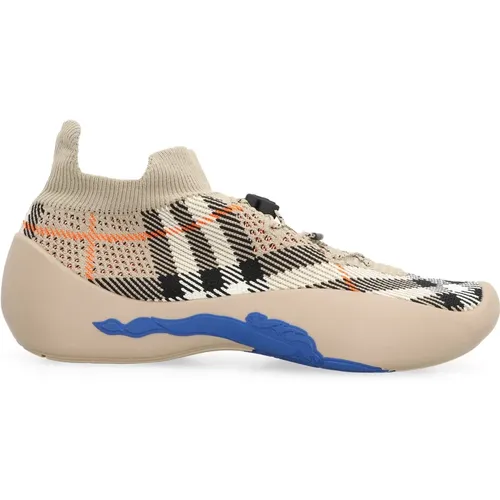 Gestrickte Slip-On Sneakers mit Kordelzug , Damen, Größe: 39 EU - Burberry - Modalova