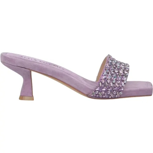 Rhinestone Strap Heel Sandal , female, Sizes: 8 UK, 5 UK, 6 UK, 4 UK - Alma en Pena - Modalova