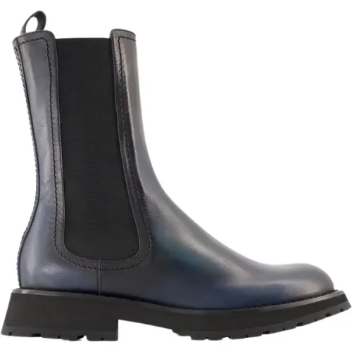 Classic Chelsea Boots in Smooth Calfskin , male, Sizes: 10 UK, 6 UK - alexander mcqueen - Modalova
