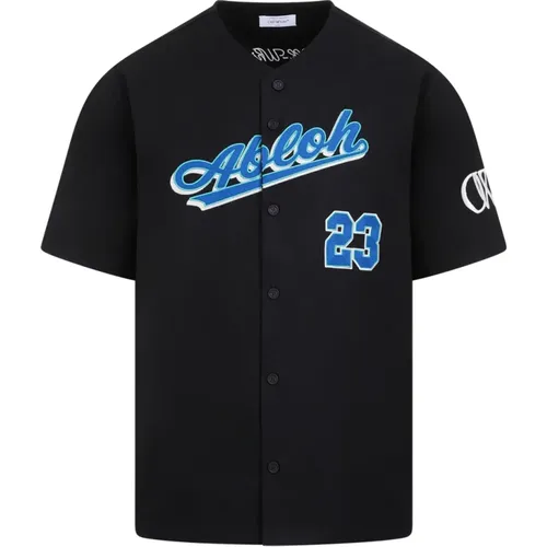 Baseball Cotton Shirt Ss24 , male, Sizes: S - Off White - Modalova