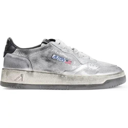 Retro Silver Black Sneakers , female, Sizes: 2 UK, 5 UK, 3 UK, 6 UK, 4 UK - Autry - Modalova