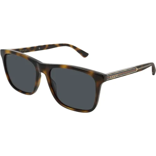 Havana/Blue Sunglasses , male, Sizes: 57 MM - Gucci - Modalova