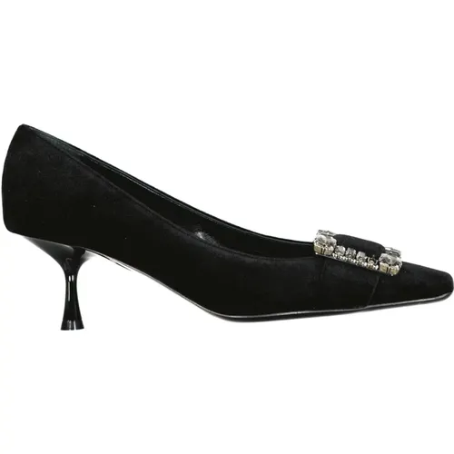 Velvet Pumps with Crystal Details , female, Sizes: 4 UK - Sergio Rossi - Modalova