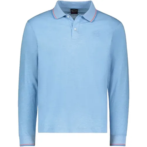 Baumwoll Polo Shirt mit Langen Ärmeln , Herren, Größe: XL - PAUL & SHARK - Modalova