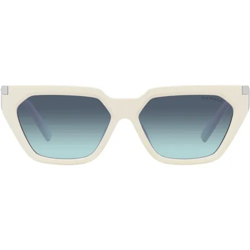 Irregular Shaped Sunglasses with Feminine Details , female, Sizes: 56 MM - Tiffany - Modalova