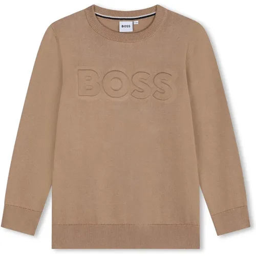 Langarmshirt mit geprägtem Logo aus Baumwolle - Hugo Boss - Modalova