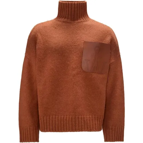 Anker Logo Strickpullover Braun , Herren, Größe: M - JW Anderson - Modalova