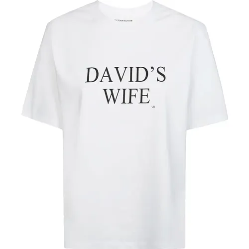 Short Sleeve Tee Davids Wife , female, Sizes: S, XS, M - Victoria Beckham - Modalova