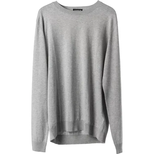 Luxury Silk-Cotton Crew Knit Sweater , male, Sizes: 2XL - Dondup - Modalova