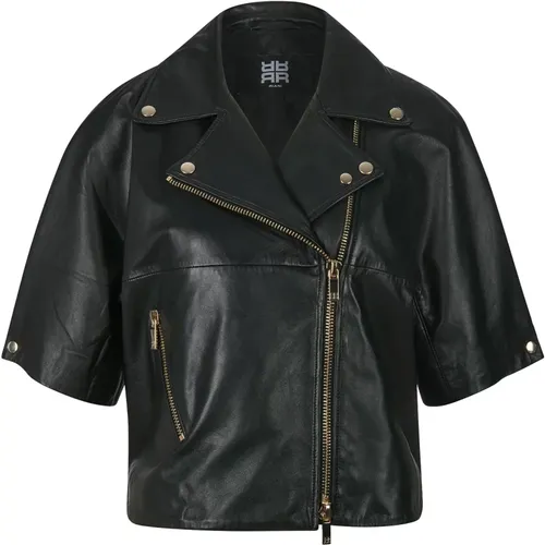 Rocky Leather Biker Jacket , female, Sizes: L, S, M - RIANI - Modalova