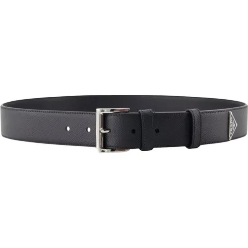 Triangle Logo Saffiano Belt , male, Sizes: 85 CM, 95 CM - Prada - Modalova