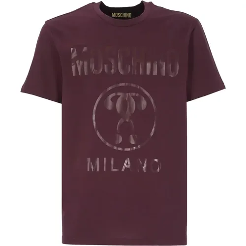 Stilvolles Violettes Baumwoll-T-Shirt für Männer - Moschino - Modalova