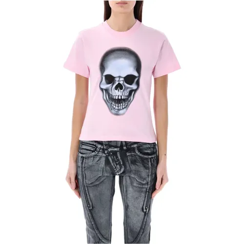 Damen T-Shirt mit Skull Print , Damen, Größe: L - Ottolinger - Modalova