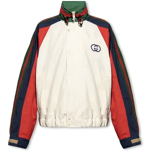 Beige Jacket with Logo Patch , male, Sizes: 2XL - Gucci - Modalova