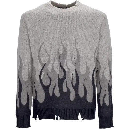 Flames Crew Neck Sweater Oversize Fit , Herren, Größe: M - VISION OF SUPER - Modalova