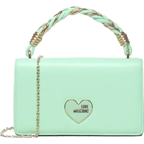 Mint Eco-leather Bag , female, Sizes: ONE SIZE - Love Moschino - Modalova