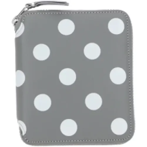 Grey Wallet with Polka Dot Print and Zip Closure , male, Sizes: ONE SIZE - Comme des Garçons - Modalova