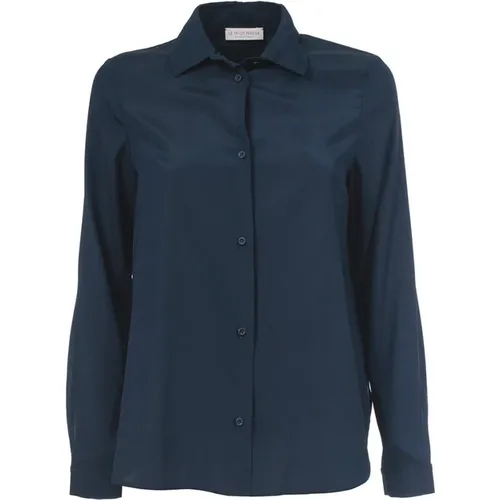 Silk Shirt with Classic Collar , female, Sizes: 2XL, 3XL, M - Le Tricot Perugia - Modalova