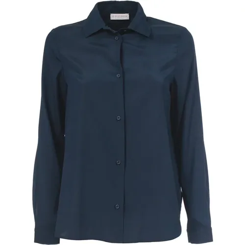 Silk Shirt with Classic Collar , female, Sizes: 2XL, XL, 3XL, M - Le Tricot Perugia - Modalova